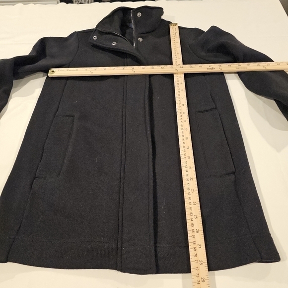 Lands'end womens fleece black coat sz S 6 8 - Picture 6 of 8